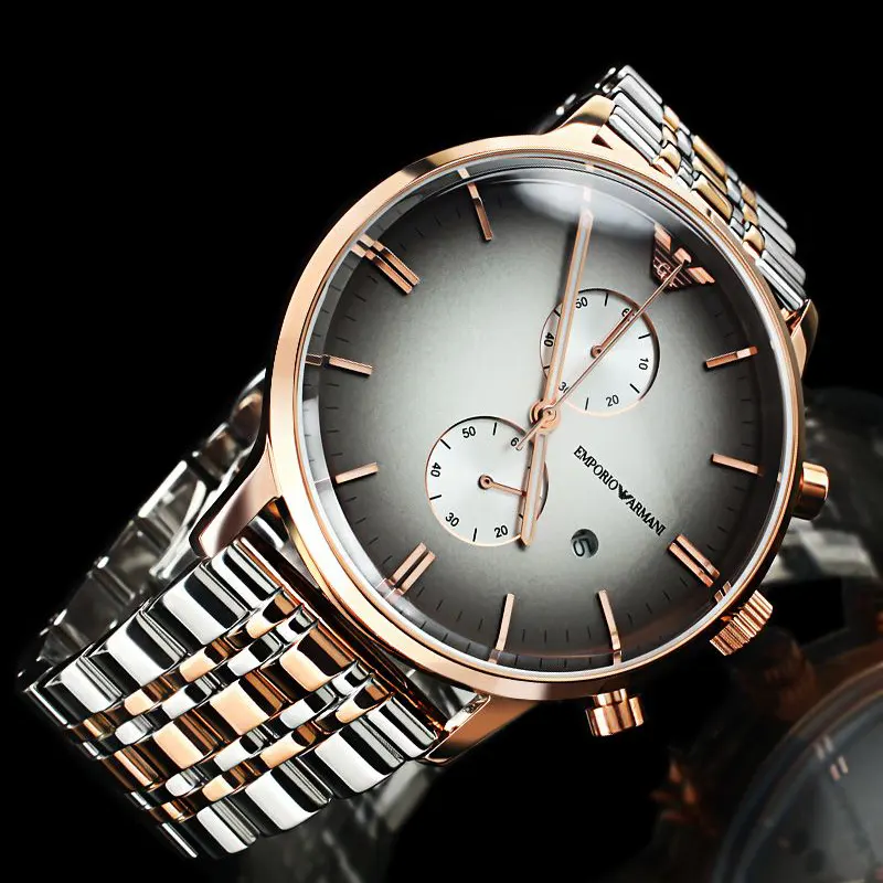 Emporio Armani Two-tone Couple Casual Watch- AR1721/AR1725